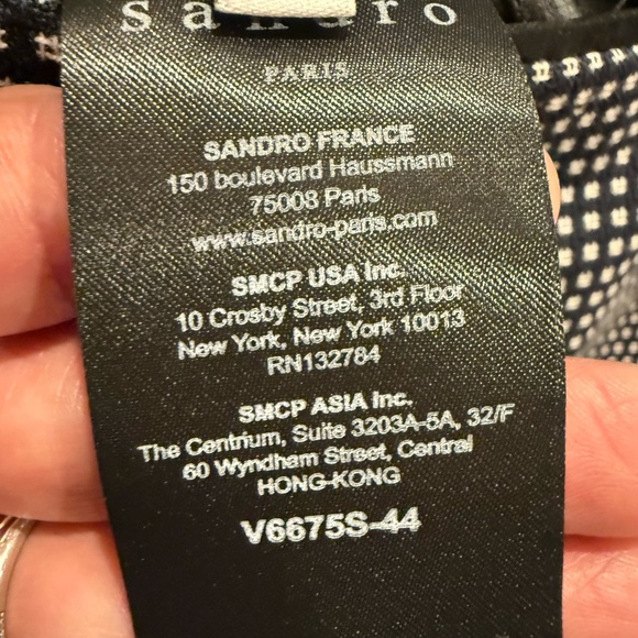 Sandro Paris MENS Blazer Black and White Checkered 46 - Picture 9 of 15